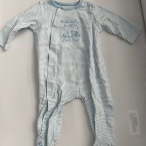 “Thank heaven for little boys” long sleeve footie